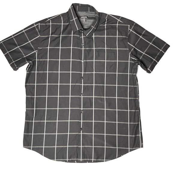 Van Heusen Mens Short Sleeve Checkered Shirt XL Cotton/Polyester Blend - Picture 1 of 8